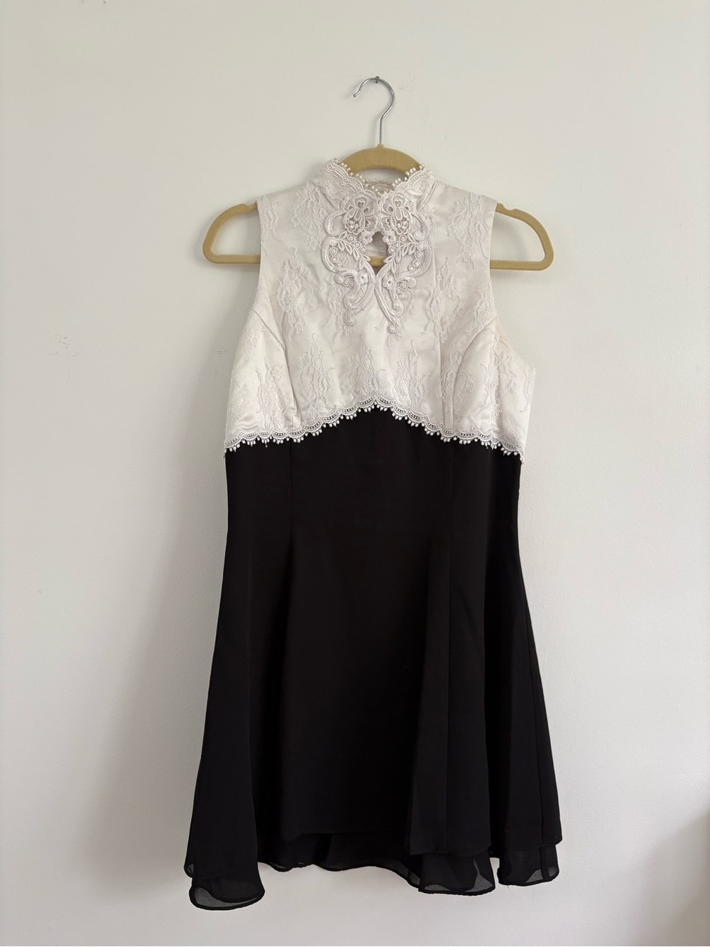 VTG 80s Jessica McClintock Gunne Sax Sleeveless High Neck Mini Dress Sz 13/14